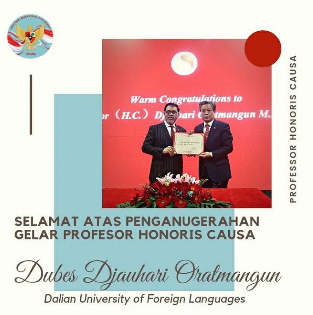 Dubes Djauhari Oratmangun Mendapat Gelar Profesor Kehormatan Dari Dalian University China-Image-1