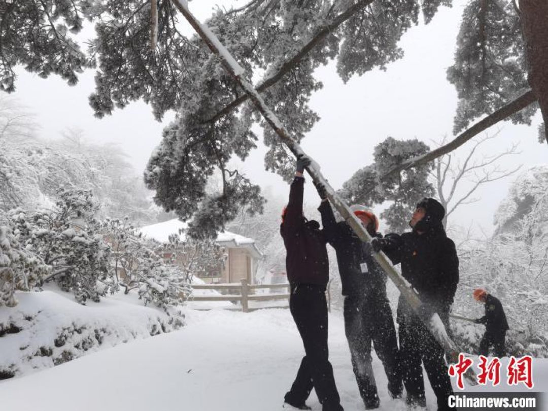 Demi Turis, Salju di Gunung Huangshan Dikerok-Image-2