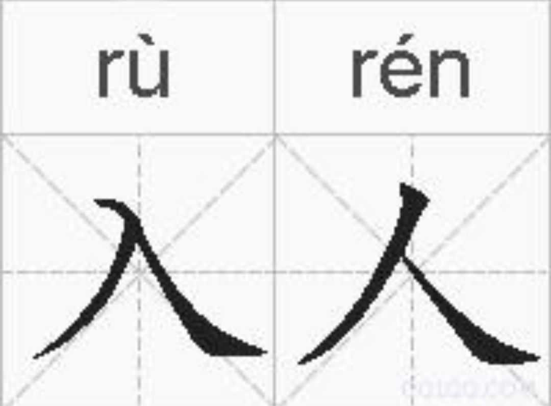 Cara Bedakan Hanzi ren (人) dan ru (入)-Image-1
