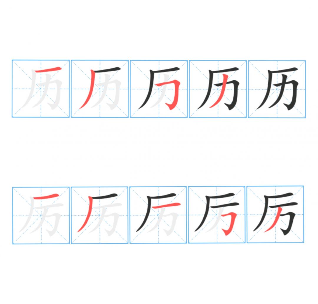 Belajar Mandarin, Perbedaan Hanzi: Lì (历) dan Lì (厉)-Image-1