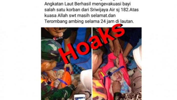 Hoaks, Foto Bayi Selamat dari Tragedi Sriwijaya Air SJ 182-Image-1