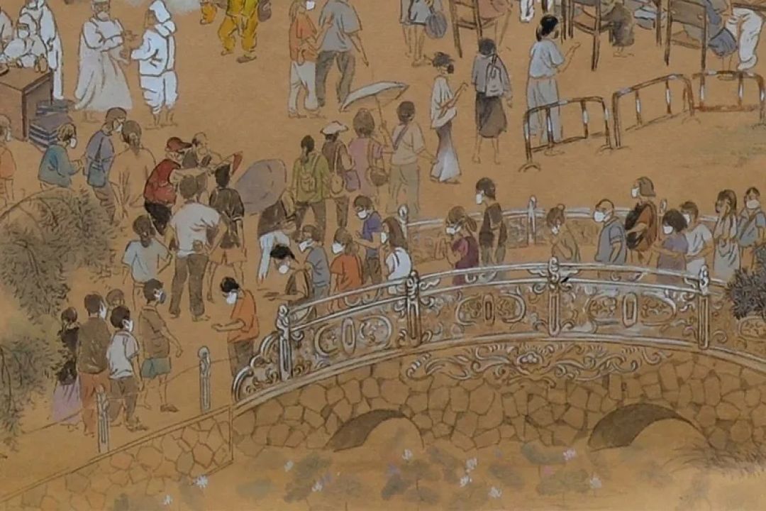Keren dan Salut! Seniman Ini Gambarkan Situasi Pandemi dalam Lukisan Klasik China-Image-1