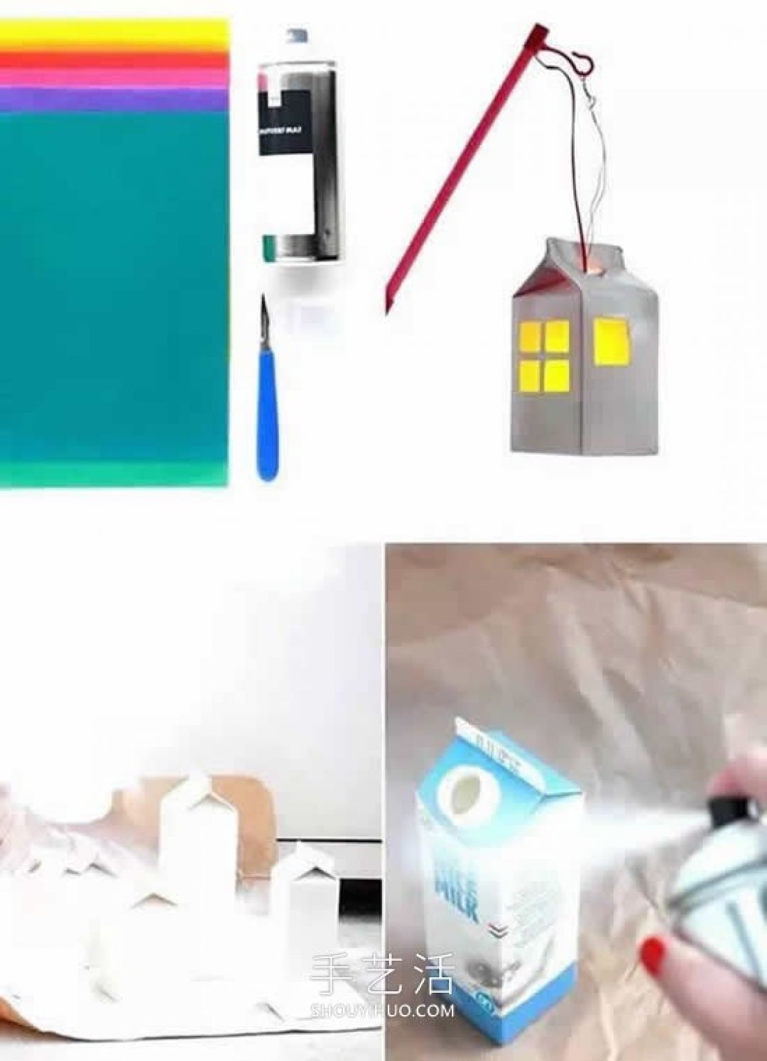 Ini Dia Tutorial Membuat Lampion Rumah Kecil Dari Limbah Kotak Susu-Image-2