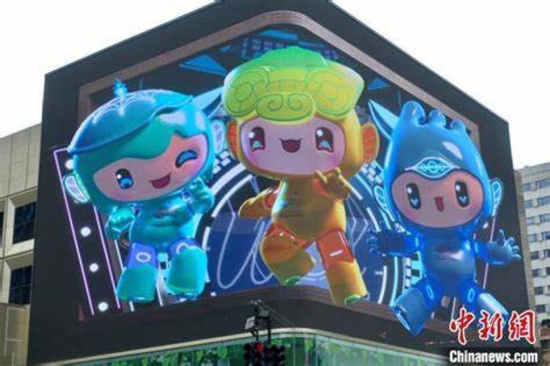 3 Maskot Asian Games Hangzhou di Layar 3D Seluas 1.000 M2-Image-1
